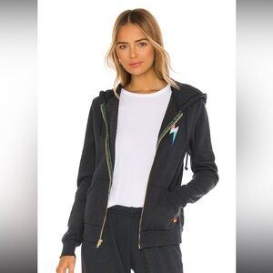 Bolt Zip Hoodie in Rainbow Pink